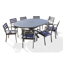Lot composé dune table de jardin PELOSA-TB200 et de 8 fauteuils PELOSA-FT empilables