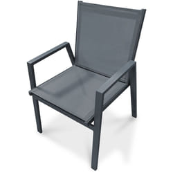 Floride - Fauteuil de jardin empilable en aluminium gris anthracite Dcb Garden