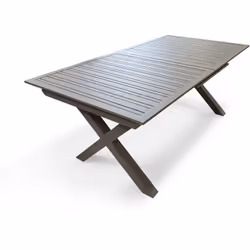 Table de jardin en aluminium quartz avec rallonge automatique. DIMENSIONS L 180/240 x l 100 x H 77 cm