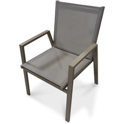 Floride - Fauteuil de jardin empilable en aluminium quartz Dcb Garden