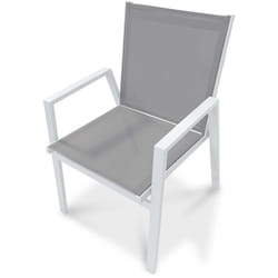 Dcb Garden - floride - Fauteuil de jardin empilable en aluminium blanc