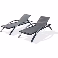 Description générale Ce lot de 2 bains de soleil en aluminium gris anthracite est conçu pour allier confort et élégance. Avec ...