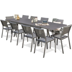 STOCKHOLM - Ensemble repas de jardin 10 places en aluminium - DCB GARDEN