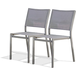 Dcb Garden - stockholm - Lot de 2 chaises de jardin en aluminium et toile plastifiée grise