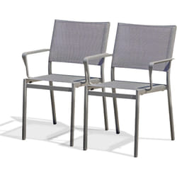 Dcb Garden - stockholm - Lot de 2 fauteuils de jardin en aluminium et toile plastifiée grise