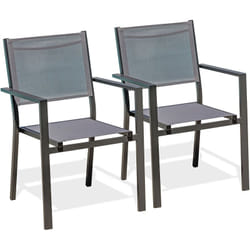 Dcb Garden - tolede - Lot de 2 fauteuils de jardin en alu toile plastifiéee