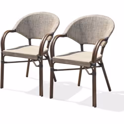 Description générale Ce lot de 2 fauteuils de jardin empilables combine confort et élégance. Fabriqués en textilène beige, il ...