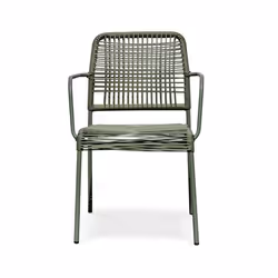 Fauteuil de jardin empilable MARCEAU en corde et acier - OLIVE