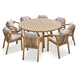 Serena - Ensemble repas de jardin 8 places en bois d'acacia Dcb Garden
