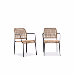 Lot composé de 2 fauteuils de jardin empilables MARCEAU-FT-ANTH