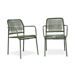 Lot composé de 2 fauteuils de jardin empilables MARCEAU-FT-OLIVE