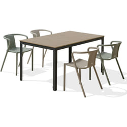 Boston - Ensemble repas de jardin 4 places en aluminium Dcb Garden