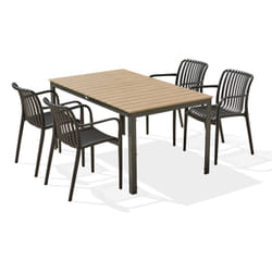 Boston - Ensemble repas de jardin 4 places en aluminium Dcb Garden
