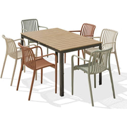 Boston - Ensemble repas de jardin 6 places en aluminium gris anthracite Dcb Garden