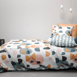Parure de lit housse de couette avec taie d'oreiller 100% Coton 57 fils Pontino - PD12871-240