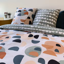 Parure de lit housse de couette avec taie d'oreiller 100% Coton 57 fils Pontino - PD12871-240