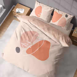 Parure de lit housse de couette avec taies d'oreiller 100% Coton Bio 57 fils Face - PD15167-240