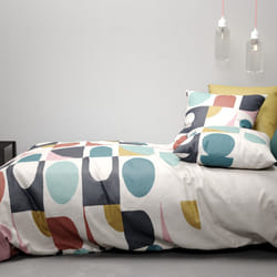 Parure de lit housse de couette avec taies d'oreiller 100% Coton Bio 57 fils Titane - PD12877-240