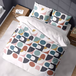 Parure de lit housse de couette avec taies d'oreiller 100% Coton Bio 57 fils Titane - PD12877-240