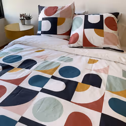 Parure de lit housse de couette avec taies d'oreiller 100% Coton Bio 57 fils Titane - PD12877-240