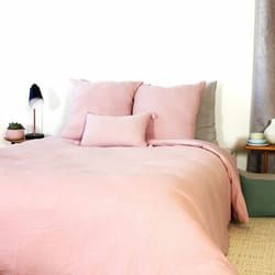Housse de couette 240x260 cm + 2 taies d'oreiller 63x63 cm Gaze de Coton Rose