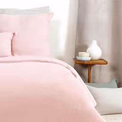 Housse de couette 240x260 cm + 2 taies d'oreiller 63x63 cm Gaze de Coton Rose