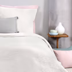 Parure de lit housse de couette avec taie d'oreiller 100% Gaze de Coton Blanc - PD12879-240
