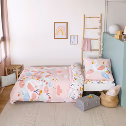 Housse de couette 140x200 + 1 taie d'oreiller 63x63 Coton Clara