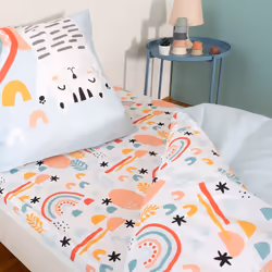 Housse de couette 140x200 + 1 taie d'oreiller 63x63 Coton Catchi