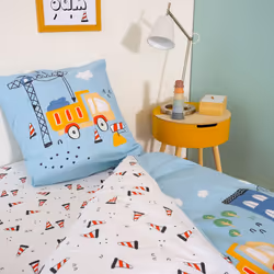 Housse de couette 140x200 + 1 taie d'oreiller 63x63 Coton Travaux