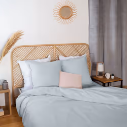 Housse de couette 240x260 + 2 taies d'oreiller 63x63 Lin Métis Lavé Gris