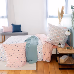 Housse de couette 240x260 + 2 taies d'oreiller 63x63 Coton Bio Mille