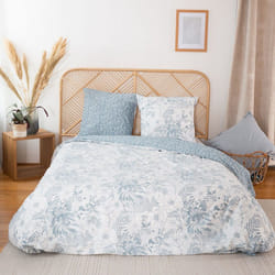 Côté Déco - Parure de couette polycoton 60 fils 240x220 réversible toile