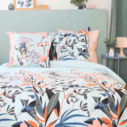 Housse de couette 220x240 + 2 taies d'oreiller 63x63 Satin de Coton Bio Paya