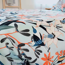 Housse de couette 240x260 + 2 taies d'oreiller 63x63 Satin de Coton Bio Paya