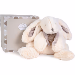 Doudou et Compagnie Lapin Bonbon Grand Modèle - Taupe