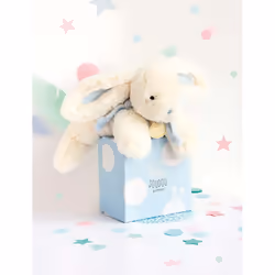 Doudou et Compagnie Lapin Bonbon 25 Cm - Bleu
