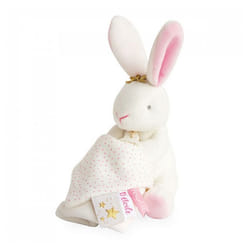 Doudou - Doudou et Compagnie - Lapin Rose Fleurs - 10 cm pantin - Poudre de Perlidoudou