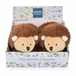 Chaussons avec hochet bébé Doudou & compagnie Unicef - Hérisson