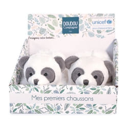Chaussons avec hochet bébé Doudou & compagnie Unicef - Panda Roux