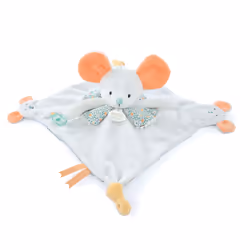 Doudou Souris avec marionnette à doigt Doudou & compagnie