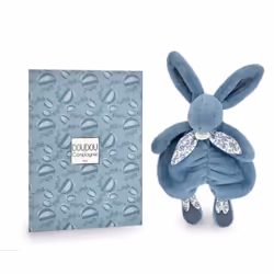 Doudou et Compagnie - DC4147 - Doudou lapin bleu - Lapin doudou -29 cm