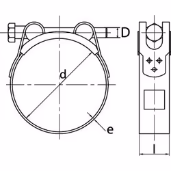 Acton - Collier de serrage à tourillons - Pour tuyau épais et armé - Acier zingué 240-252 - Unité