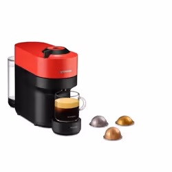 Krups Nespresso Vertuo Pop, Cafetière à dosette, 0,56 L, Capsule de café, 1260 W, Noir, Rouge