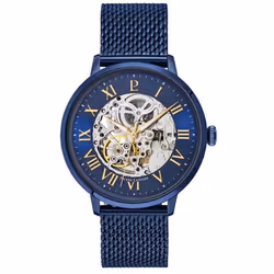 Pierre Lannier Homme 318B468 Milanais PVD bleu