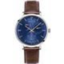 Montre automatique homme - PIERRE LANNIER - Collection Evidence - Bracelet cuir/tissu marron