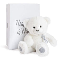 Ours en peluche Doudou et Compagnie Charms 24 cm Blanc