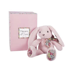 Histoire dOurs - Peluche Lapin - Rose - 25 cm - Copains calins