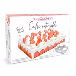 Cadre à pâtisserie SCRAPCOOKING extensible rectangle 27/52 cm  inox