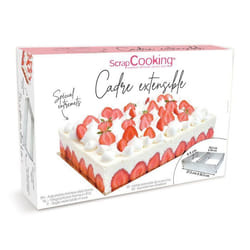 Cadre à pâtisserie SCRAPCOOKING extensible rectangle 27/52 cm  inox